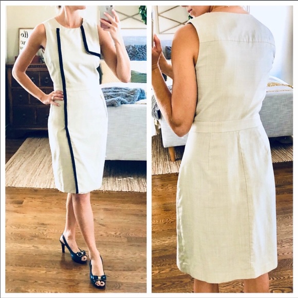 J. Crew Dresses & Skirts - J. Crew wool cream and navy trench dress
